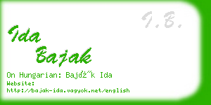 ida bajak business card